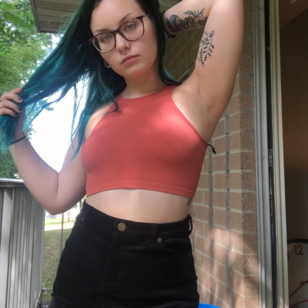 Urban outfitters Coral Ribbed Crop Top